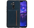 BAOHU Staand Back Cover met 1 Pasjeshouder Hoesje Geschikt voor Huawei Mate 20 Lite Navy