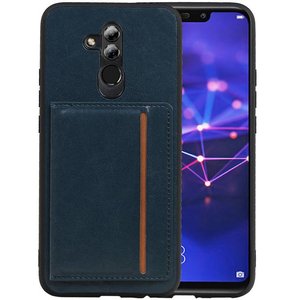 BAOHU Staand Back Cover met 1 Pasjeshouder Hoesje Geschikt voor Huawei Mate 20 Lite Navy