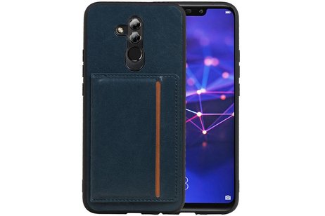 BAOHU Staand Back Cover met 1 Pasjeshouder Hoesje Geschikt voor Huawei Mate 20 Lite Navy