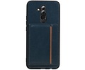 BAOHU Staand Back Cover met 1 Pasjeshouder Hoesje Geschikt voor Huawei Mate 20 Lite Navy