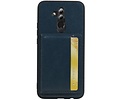 BAOHU Staand Back Cover met 1 Pasjeshouder Hoesje Geschikt voor Huawei Mate 20 Lite Navy
