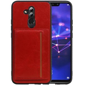 BAOHU Staand Back Cover met 1 Pasjeshouder Hoesje Geschikt voor Huawei Mate 20 Lite Rood