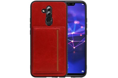 Staand Back Cover 1 Pasjes voor Huawei Mate 20 Lite Rood