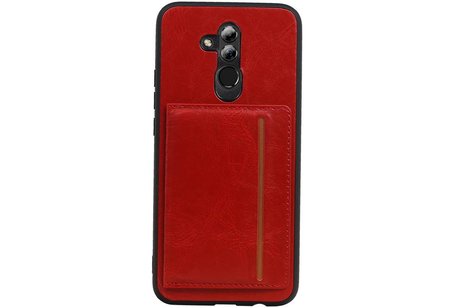 BAOHU Staand Back Cover met 1 Pasjeshouder Hoesje Geschikt voor Huawei Mate 20 Lite Rood