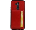 Staand Back Cover 1 Pasjes voor Huawei Mate 20 Lite Rood