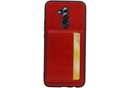 BAOHU Staand Back Cover met 1 Pasjeshouder Hoesje Geschikt voor Huawei Mate 20 Lite Rood