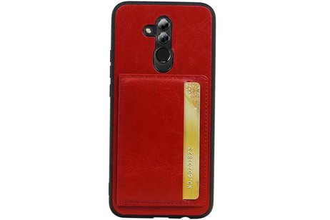 Staand Back Cover 1 Pasjes voor Huawei Mate 20 Lite Rood