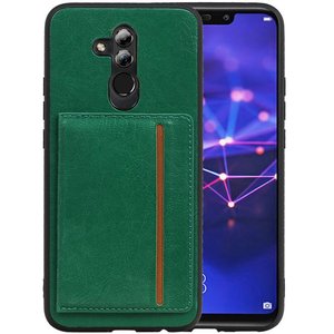 Staand Back Cover 1 Pasjes voor Huawei Mate 20 Lite Groen