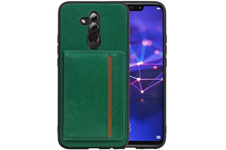 Staand Back Cover 1 Pasjes voor Huawei Mate 20 Lite Groen