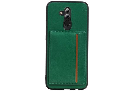 Staand Back Cover 1 Pasjes voor Huawei Mate 20 Lite Groen