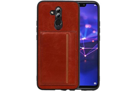 Staand Back Cover 1 Pasjes voor Huawei Mate 20 Lite Bruin