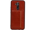 BAOHU Staand Back Cover met 1 Pasjeshouder Hoesje Geschikt voor Huawei Mate 20 Lite Bruin