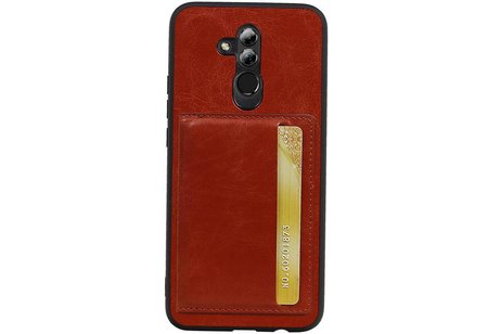 BAOHU Staand Back Cover met 1 Pasjeshouder Hoesje Geschikt voor Huawei Mate 20 Lite Bruin