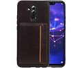 BAOHU Staand Back Cover met 1 Pasjeshouder Hoesje Geschikt voor Huawei Mate 20 Lite Mocca