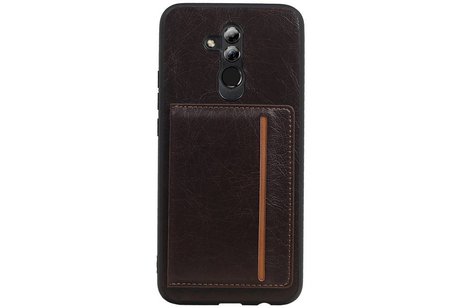 Staand Back Cover 1 Pasjes voor Huawei Mate 20 Lite Mocca