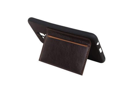 BAOHU Staand Back Cover met 1 Pasjeshouder Hoesje Geschikt voor Huawei Mate 20 Lite Mocca