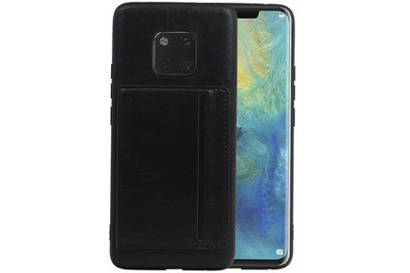 BAOHU Staand Back Cover met 1 Pasjeshouder Hoesje Geschikt voor Huawei Mate 20 Pro Zwart