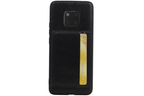 BAOHU Staand Back Cover met 1 Pasjeshouder Hoesje Geschikt voor Huawei Mate 20 Pro Zwart