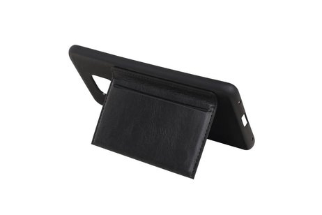 BAOHU Staand Back Cover met 1 Pasjeshouder Hoesje Geschikt voor Huawei Mate 20 Pro Zwart