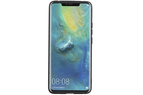 Staand Back Cover 1 Pasjes voor Huawei Mate 20 Pro Zwart