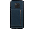 Staand Back Cover 1 Pasjes voor Huawei Mate 20 Pro Navy