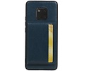 Staand Back Cover 1 Pasjes voor Huawei Mate 20 Pro Navy