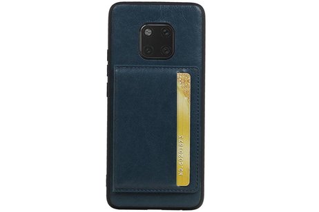 BAOHU Staand Back Cover met 1 Pasjeshouder Hoesje Geschikt voor Huawei Mate 20 Pro Navy