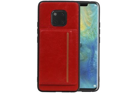 BAOHU Staand Back Cover met 1 Pasjeshouder Hoesje Geschikt voor Huawei Mate 20 Pro Rood