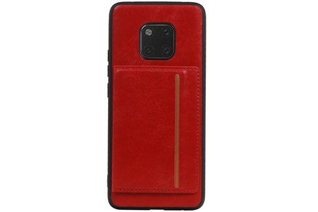 BAOHU Staand Back Cover met 1 Pasjeshouder Hoesje Geschikt voor Huawei Mate 20 Pro Rood