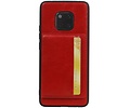 BAOHU Staand Back Cover met 1 Pasjeshouder Hoesje Geschikt voor Huawei Mate 20 Pro Rood