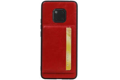 BAOHU Staand Back Cover met 1 Pasjeshouder Hoesje Geschikt voor Huawei Mate 20 Pro Rood