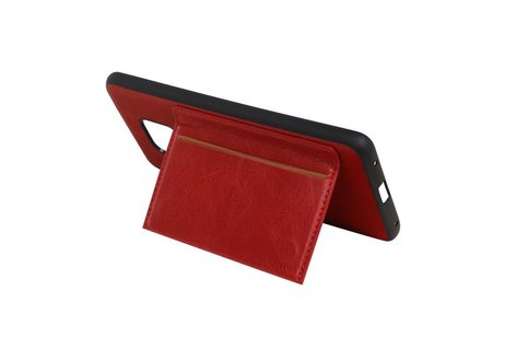 BAOHU Staand Back Cover met 1 Pasjeshouder Hoesje Geschikt voor Huawei Mate 20 Pro Rood