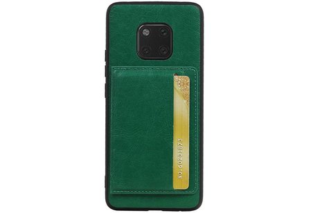 Staand Back Cover 1 Pasjes voor Huawei Mate 20 Pro Groen