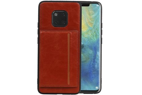 BAOHU Staand Back Cover met 1 Pasjeshouder Hoesje Geschikt voor Huawei Mate 20 Pro Bruin