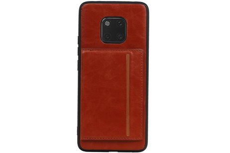 BAOHU Staand Back Cover met 1 Pasjeshouder Hoesje Geschikt voor Huawei Mate 20 Pro Bruin