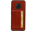 BAOHU Staand Back Cover met 1 Pasjeshouder Hoesje Geschikt voor Huawei Mate 20 Pro Bruin