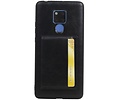 BAOHU Staand Back Cover met 1 Pasjeshouder Hoesje Geschikt voor Huawei Mate 20 X Zwart