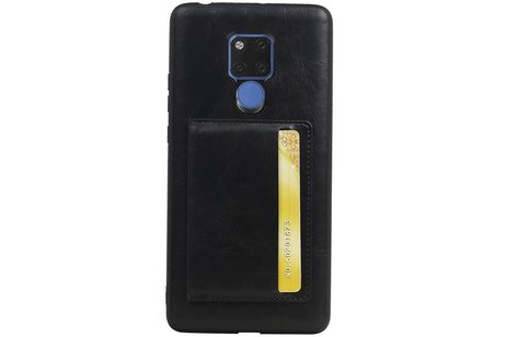 Staand Back Cover 1 Pasjes voor Huawei Mate 20 X Zwart