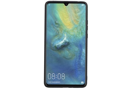 BAOHU Staand Back Cover met 1 Pasjeshouder Hoesje Geschikt voor Huawei Mate 20 X Zwart