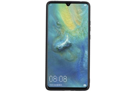 Staand Back Cover 1 Pasjes voor Huawei Mate 20 X Zwart