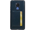 BAOHU Staand Back Cover met 1 Pasjeshouder Hoesje Geschikt voor Huawei Mate 20 X Navy