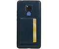 Staand Back Cover 1 Pasjes voor Huawei Mate 20 X Navy