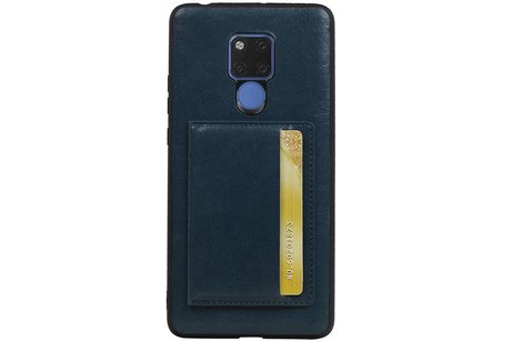 BAOHU Staand Back Cover met 1 Pasjeshouder Hoesje Geschikt voor Huawei Mate 20 X Navy