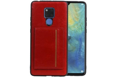 BAOHU Staand Back Cover met 1 Pasjeshouder Hoesje Geschikt voor Huawei Mate 20 X Rood
