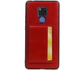 BAOHU Staand Back Cover met 1 Pasjeshouder Hoesje Geschikt voor Huawei Mate 20 X Rood