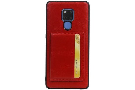 BAOHU Staand Back Cover met 1 Pasjeshouder Hoesje Geschikt voor Huawei Mate 20 X Rood
