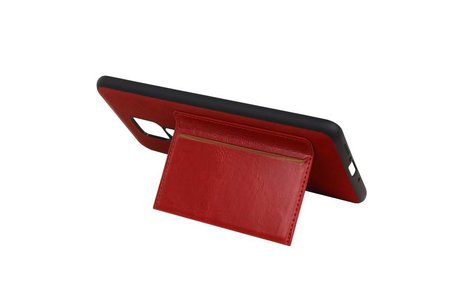 BAOHU Staand Back Cover met 1 Pasjeshouder Hoesje Geschikt voor Huawei Mate 20 X Rood