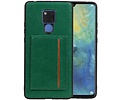 Staand Back Cover 1 Pasjes voor Huawei Mate 20 X Groen