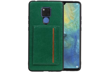 Staand Back Cover 1 Pasjes voor Huawei Mate 20 X Groen