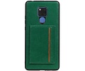 Staand Back Cover 1 Pasjes voor Huawei Mate 20 X Groen